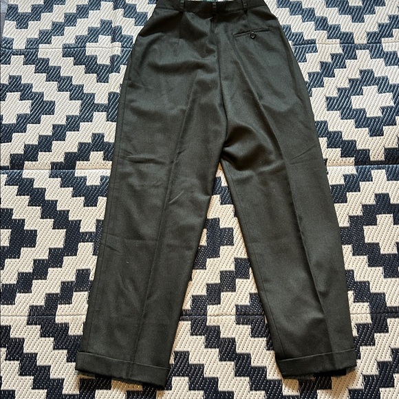 NWT Ralph Lauren 80’s Style Women’s 10p Deep Olive, Pleated Wool Trousers - Picture 4 of 4